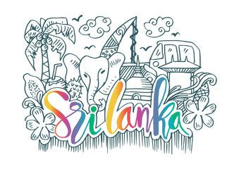 Hand Drawn Symbols Of Sri Lanka