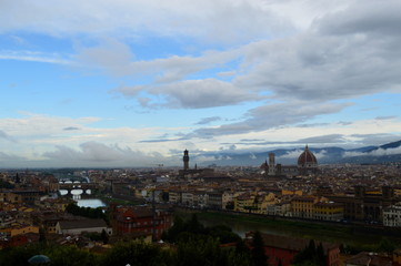 Fototapeta na wymiar Panorama with clouds of Florence, Italy