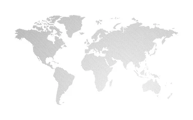 Rolgordijnen gray hatched map of the world © mimacz