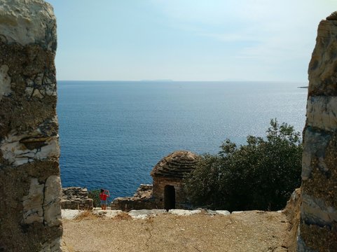 View of the Ionian  sea from Porto Palermo Castle, Albania