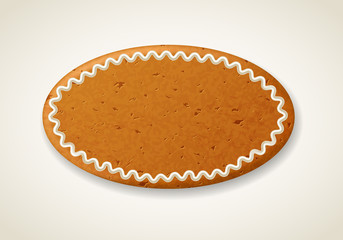 Vector realistic banner frame signage banner, made of realistic Christmas gingerbread, decorated with icing, on a white background