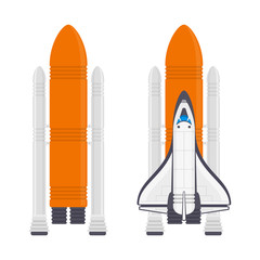Space rocket with shuttle.