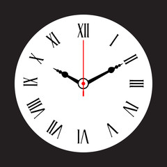 Clock with roman numerals
