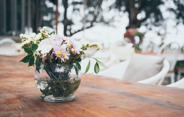 flowers in vase decoration on table