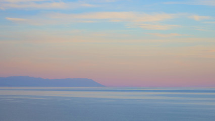 Fototapeta premium Elegant pastel colorful sky in Baikal Lake, Olkhon Island Russia