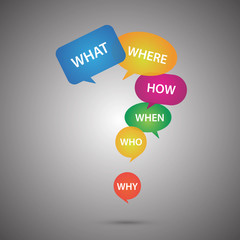 Speech bubbles with question concept design