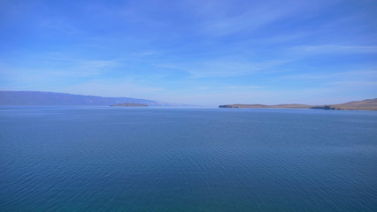 Fototapeta premium Beautiful view of Lake Baikal Olkhon Island in a sunny day, Irkutsk Russia.