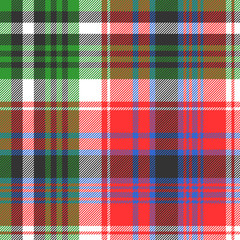 Red green color check seamless fabric texture