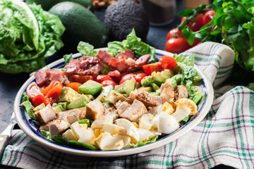 Healthy cobb salad with chicken