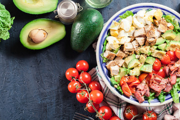 Healthy cobb salad with chicken