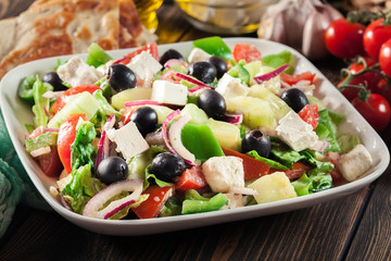 Greek salad with fresh vegetables
