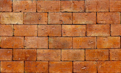 raw rough brown brick stack wall texture background.