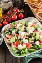 Greek salad with fresh vegetables