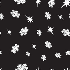 Seamless snowflakes and stars background