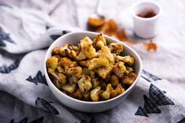 Cauliflower Popcorn. selective focus