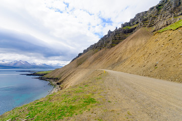 Coastline and landscape in the east fjords