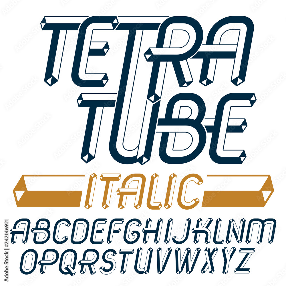 Fototapete vector upper case modern alphabet letters set. artistic italic font, typescript for use in logo crea
