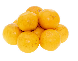 pile of tangerine on white wall wood background, isolated and clipping path
