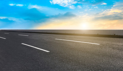 Fototapeta premium Air highway asphalt road and beautiful sky scenery