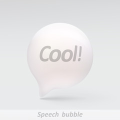 Realistic bubble speech. Illustration isolated on grey background. Graphic concept for your design