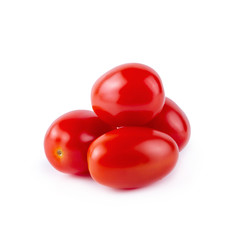 Red ripe tomatoes isolated over white background
