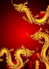Background with Chinese dragons.