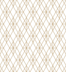 Seamless geometric pattern in golden and white.