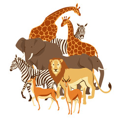 Background with African savanna animals.