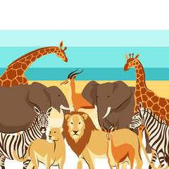 Background with African savanna animals.