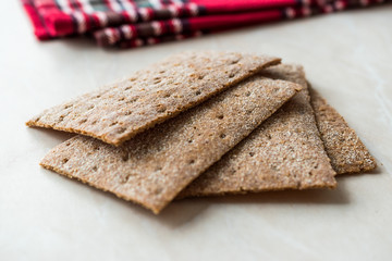 Rye Crispbread made with Sourdough / Cereal Crunchy Multigrain Cereal Flax seeds Protein Bread Bar.