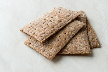 Rye Crispbread made with Sourdough / Cereal Crunchy Multigrain Cereal Flax seeds Protein Bread Bar.