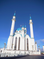 Fototapeta na wymiar Historic and Architectural Complex of the Kazan Kremlin with blue sky in Kazan Russia