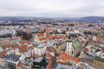 Cityscape of Brno in Czech Republic. Aerial view