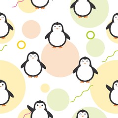 Cute penguin seamless pattern 