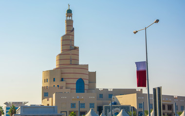 Spiral Mosque in the quarter Souq Waqif, Doha, Qatar