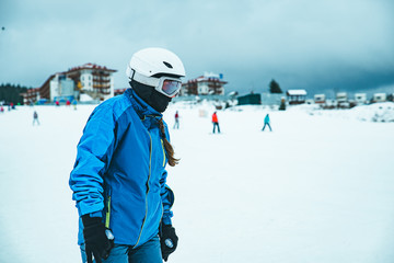 BUKOVEL, UKRAINE - December 9, 2018: people skiing. winter vacation