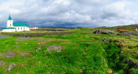 Fototapeta na wymiar The church of Reykjahlid
