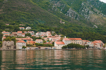 Fototapeta na wymiar landscape view of montenegro bay. overcast weather
