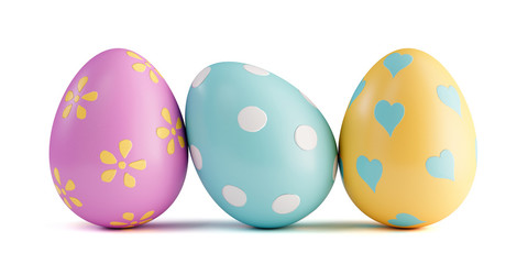 Colorful easter eggs isolated