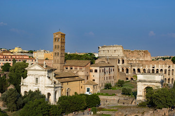 Fototapeta premium Forum Romanum and Colosseum Rome Italy