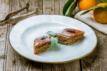 Traditional arabic dessert Baklava