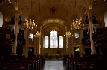 St Martin in the Fields church interior and East Window. London, United Kingdom.