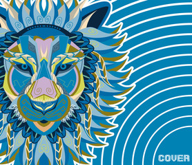 Vector color illustration of lion head - Vector 