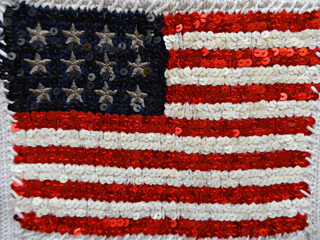 Одежда с рисунком флага США, расшитый пайетками