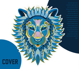 Vector color illustration of lion head - Vector 