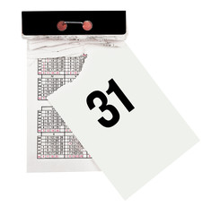 Tear-off calendar with the last day of the outgoing year 