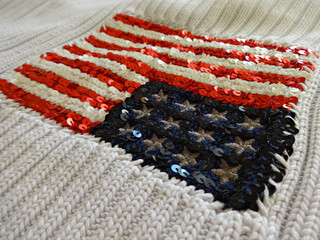 Одежда с рисунком флага США, расшитый пайетками