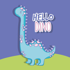 cute brontosaurus dino animal wildlife © Stockgiu