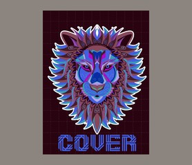 Hipster lion vector illustration