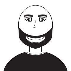 Isolated silhouette of a man avatar. Vector illustration design